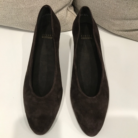Stuart Weitzman Brown Suede Heels Size 8.5 - Picture 1 of 6